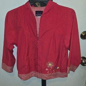 Carter's Vibrant Red Floral Hooded Jacket